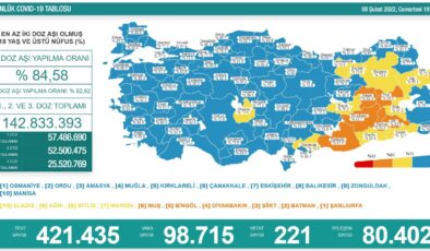 Son 24 saatte korona virüsten 221 kişi hayatını kaybetti