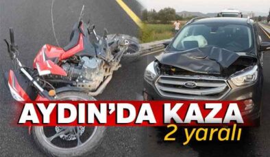 AYDIN – Germencik’te hafif ticari araç ile motosiklet çarpıştı, 2 kişi yaralandı